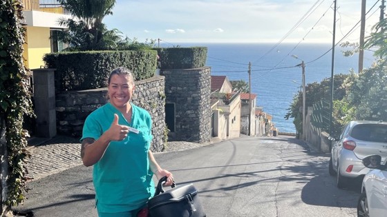 Natalie på praktik på Madeira. Foto: Privat