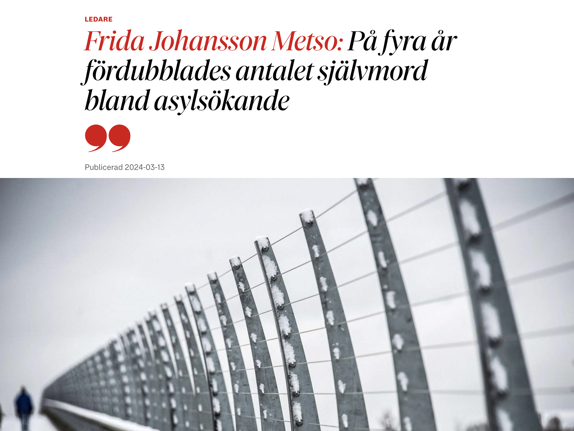 Krönika i DN av Frida Johansson Metso